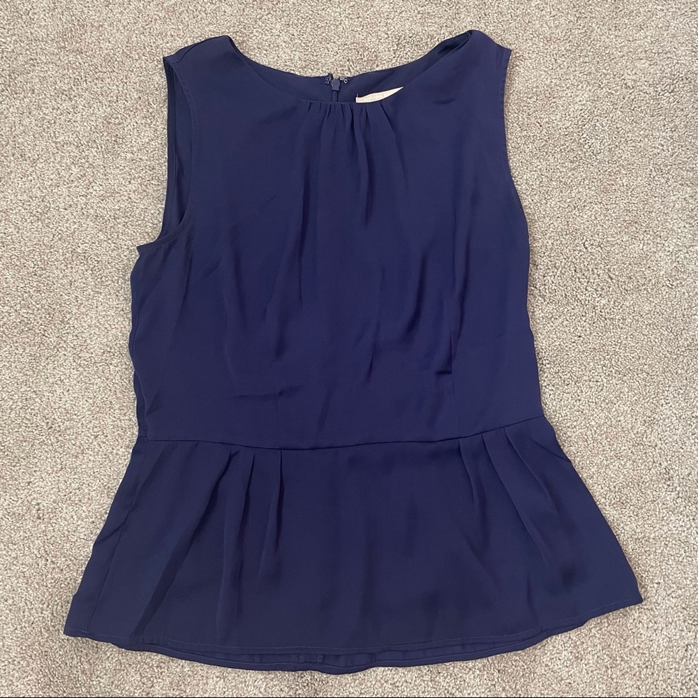 Banana Republic dark blue peplum top